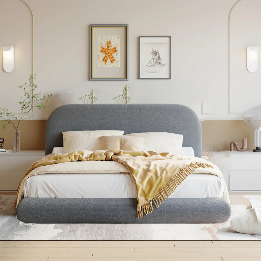 26179 shopify image Kyoto Elegance Luxury Upholstered Bed Curve shaped 2