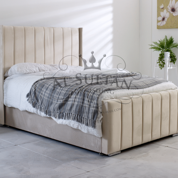 Panel Plush Velvet Bed Upholstered Rustic Charm Interior