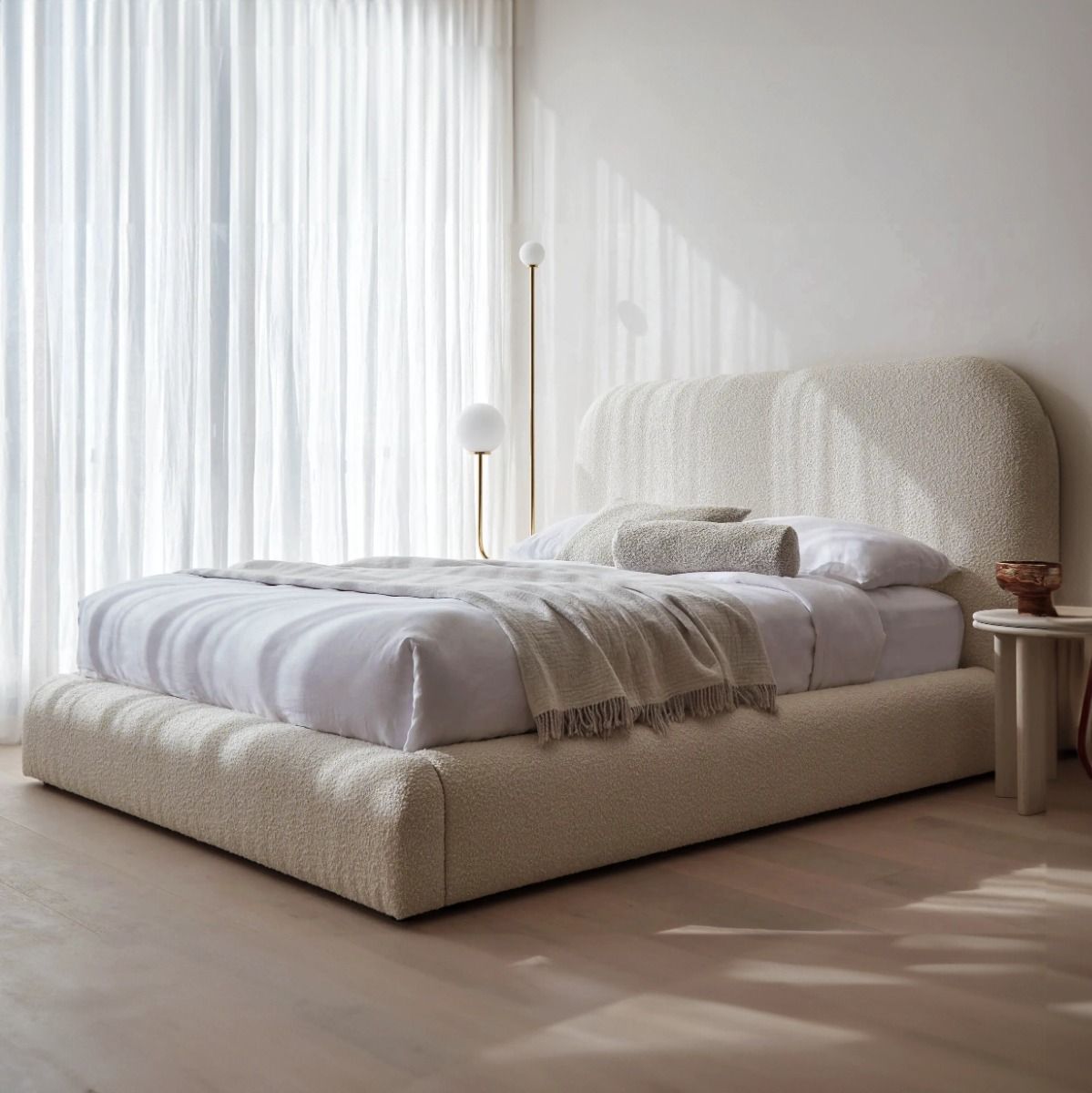 Featured image for 'Quincy Boucle Upholstered Bed Frame' 27458 shopify image quincy boucle upholstered bed frame 1
