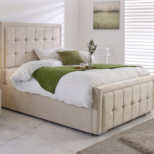 Cream Double Bed Frame 
